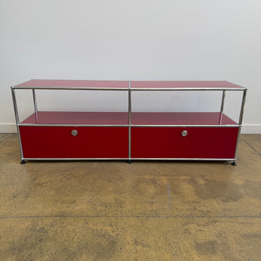 USM Haller 2X2 Low Media Console - Ruby Red