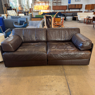 Vintage! De Sede Two-Module Sofa in Dark Brown Leather, Switzerland