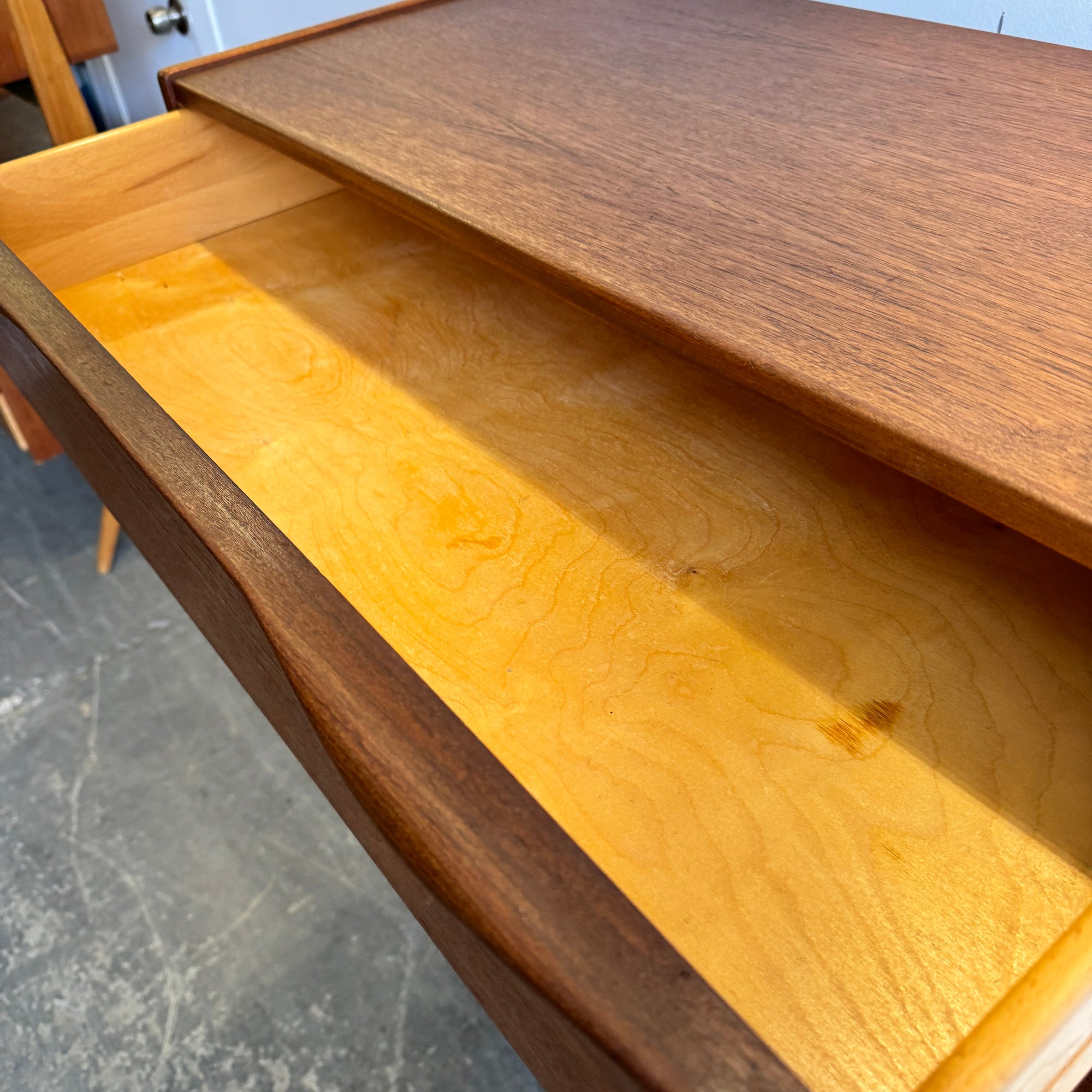 Danish Modern Tall 6 Drawer Teak Tall Dresser
