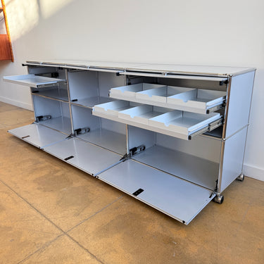 USM Haller XL 6 Doors Storage with 3 Pullout Tray - Silver