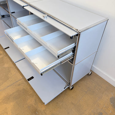 USM Haller XL 6 Doors Storage with 3 Pullout Tray - Silver