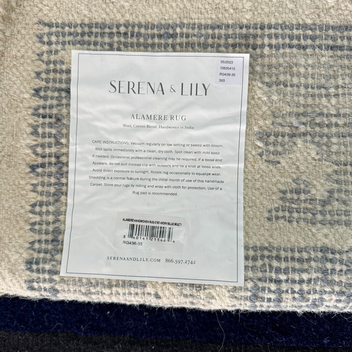 Serena and Lily Alamere rug 3X5