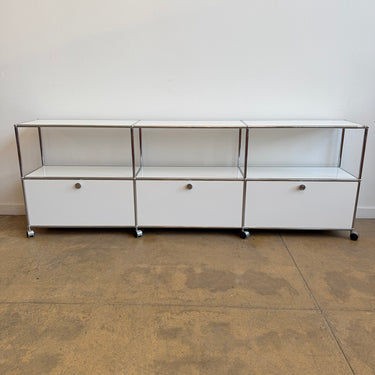 USM Haller 3X2 Console with Casters - Pure White
