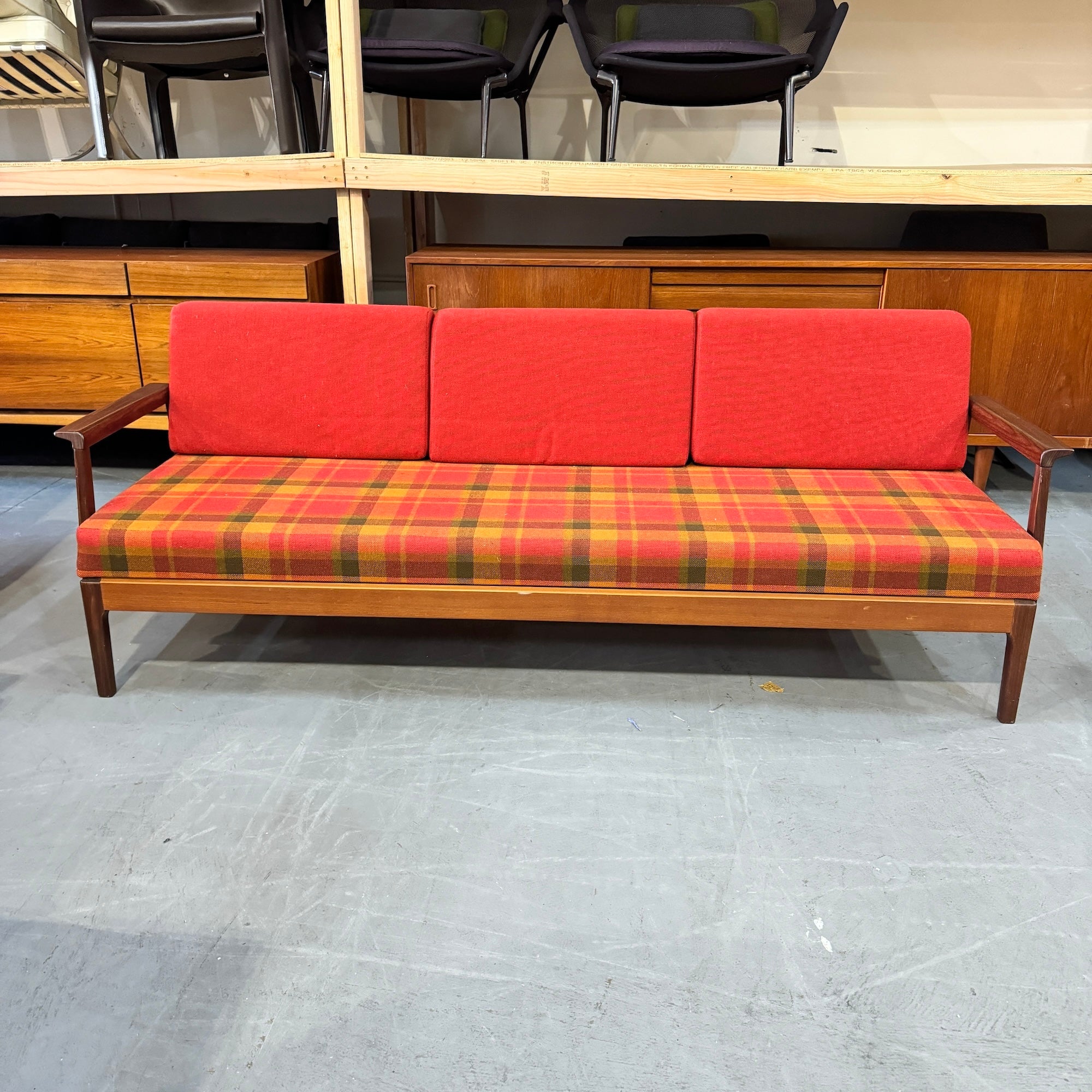 Danish Modern Ole Wanscher Solid Teakwood Sofa