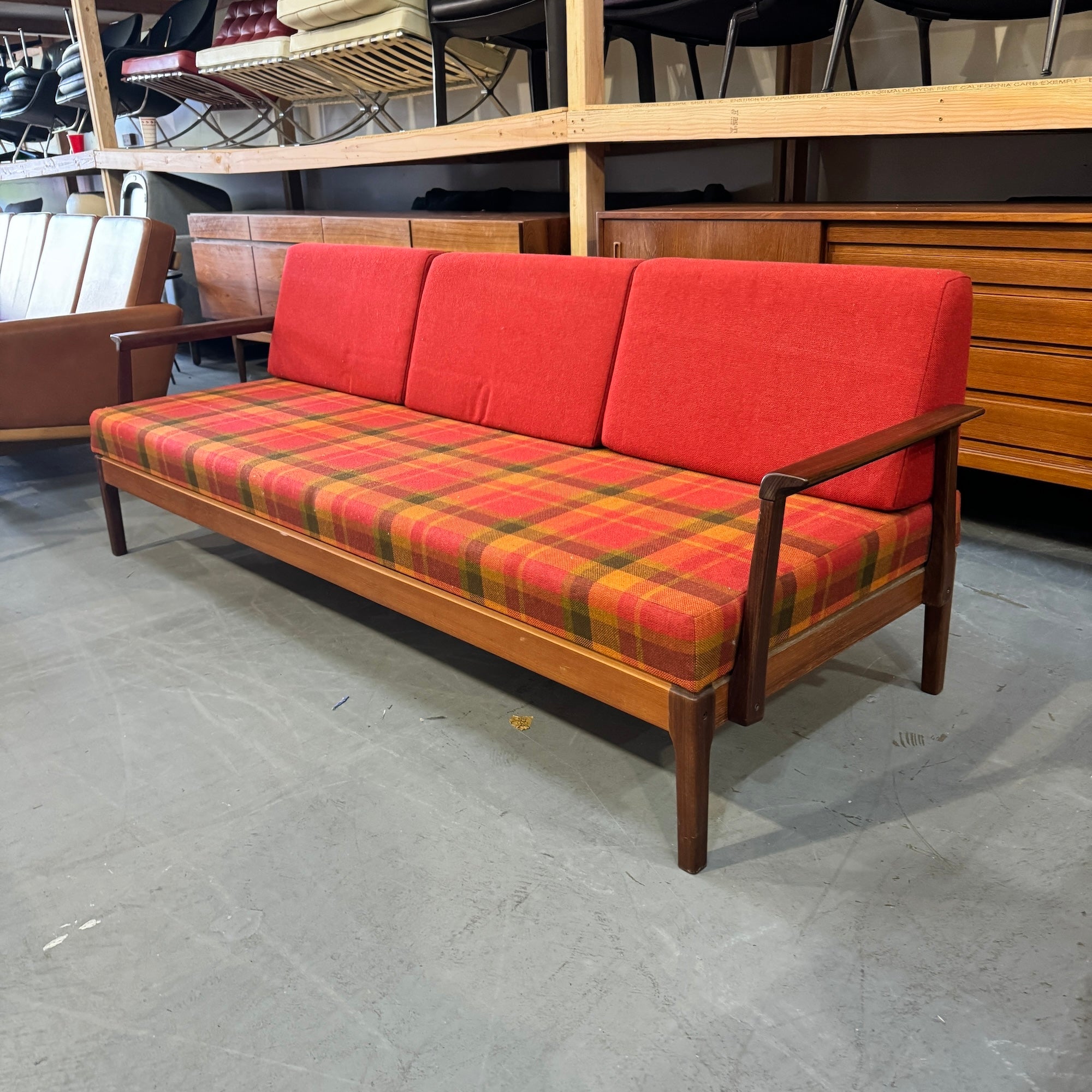 Danish Modern Ole Wanscher Solid Teakwood Sofa