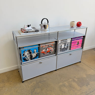 USM Haller 2X3 With Pullout for Records - Silver