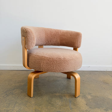 Vintage Ikea "Fridene" Sheepskin Swivel Chair by Carina Bengs