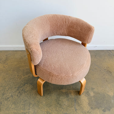 Vintage Ikea "Fridene" Sheepskin Swivel Chair by Carina Bengs