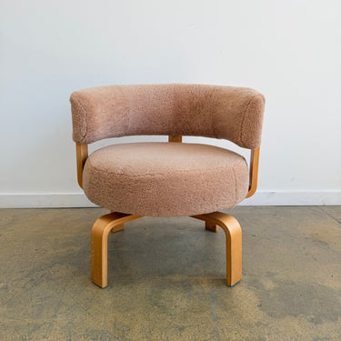Vintage Ikea "Fridene" Sheepskin Swivel Chair by Carina Bengs