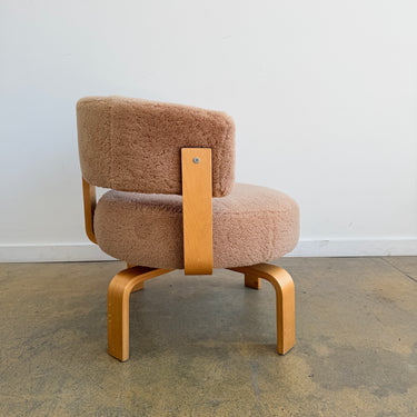 Vintage Ikea "Fridene" Sheepskin Swivel Chair by Carina Bengs