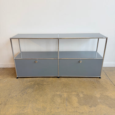 USM Haller 2X2 Media Console - Mid Grey