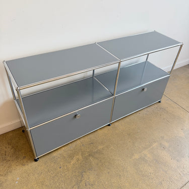 USM Haller 2X2 Media Console - Mid Grey