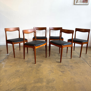 Danish Modern Arne Vodder Set of 6 Teak Dining Chairs for Vamo Sønderborg  (Fully Restored)