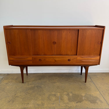 Danish Modern teak highboard credenza by Johannes Andersen
