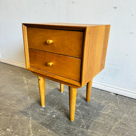 Danish Modern Solid Oakwood Two drawer nigh stand