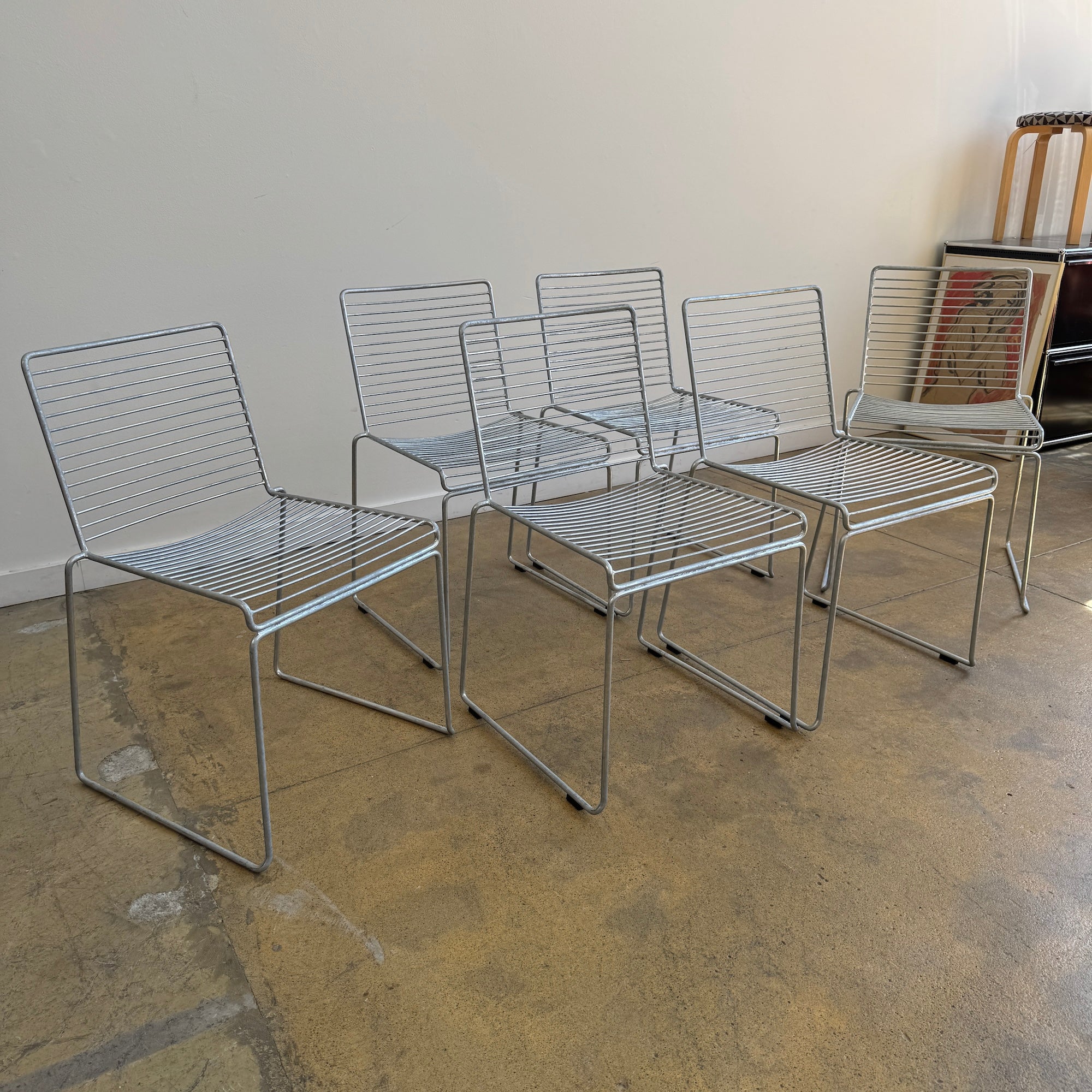 Hay Chair Stackable HAY Hee Galvanized Steel Indoor/ Outdoor Stacking Chairs – enliven mart