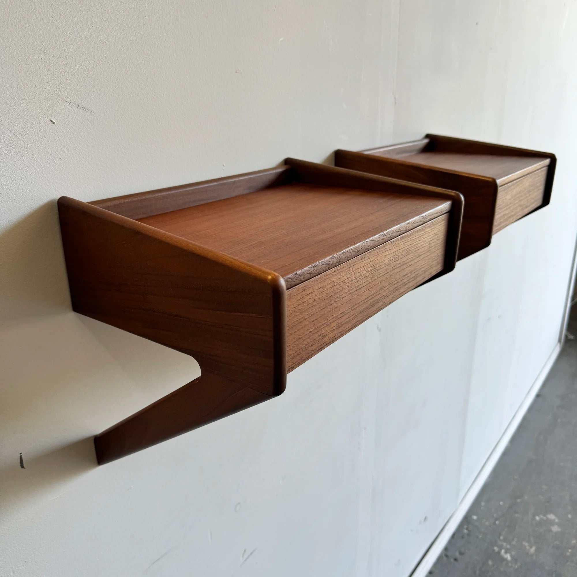 Danish Modern Pair of Ølhome Danish teak Floating Nightstands