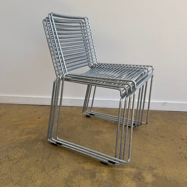 HAY Hee Galvanized Steel Indoor/ Outdoor Stacking Chairs