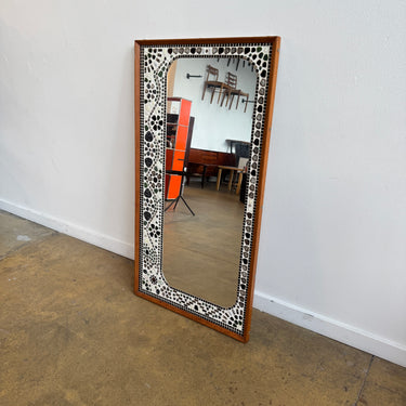 Danish Mid-Century Mosaic Mirror with Teak Frame, 1960s