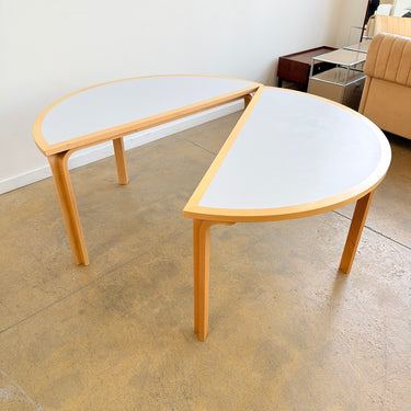 Danish Modern Magnus Olesen two Half Round Dining Table