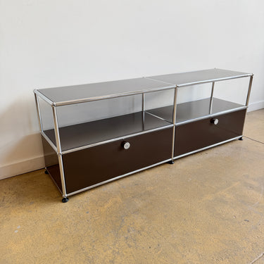 USM Haller 2X2 Media Console Low 20' - Brown