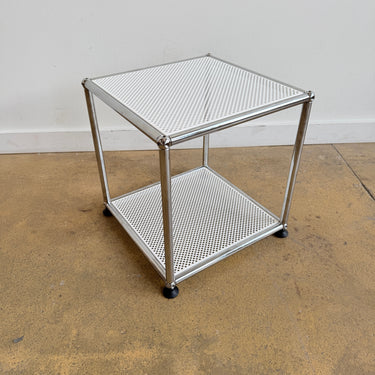 USM Haller side table - PERFORATED White