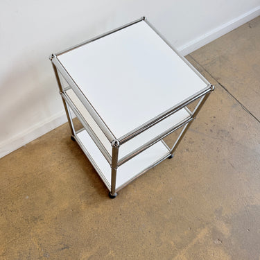 USM Haller Two-Tier Nightstand/ Side Table - White