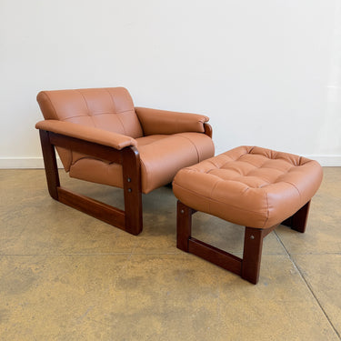Percival Lafer MP-185 Lounge chair & Ottoman with Spinnybeck Leather (Fully Restored)