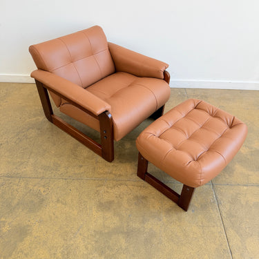 Percival Lafer MP-185 Lounge chair & Ottoman with Spinnybeck Leather (Fully Restored)