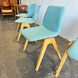 Herman Miller Naughtone Set of 4 Viv Wood dining chairs