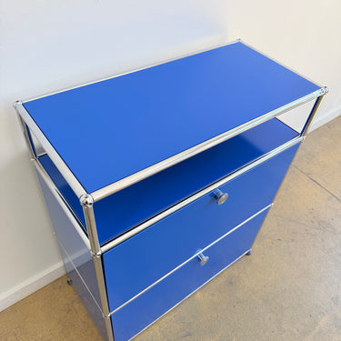 USM Haller 1X3 Tall Shelf - Gentian Blue