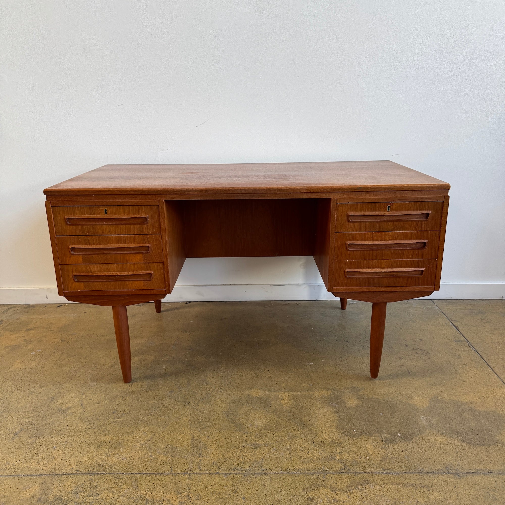 Danish Modern Teak Desk By J. Svenstrup For AP Mobler