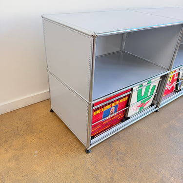 USM Haller 2X2 with Two Pullout Trays 20 Deep - Silver