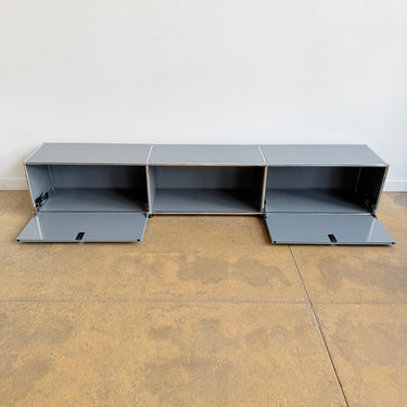 USM Haller Low 3X1 Media Console - Mid Grey