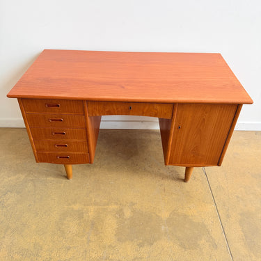 Danish Modern Teak 6 Drawer Desk