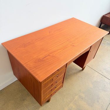 Danish Modern Teak 6 Drawer Desk