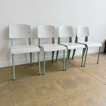Authentic! Vitra Jean Prouvé Standard 4 Dining Chairs