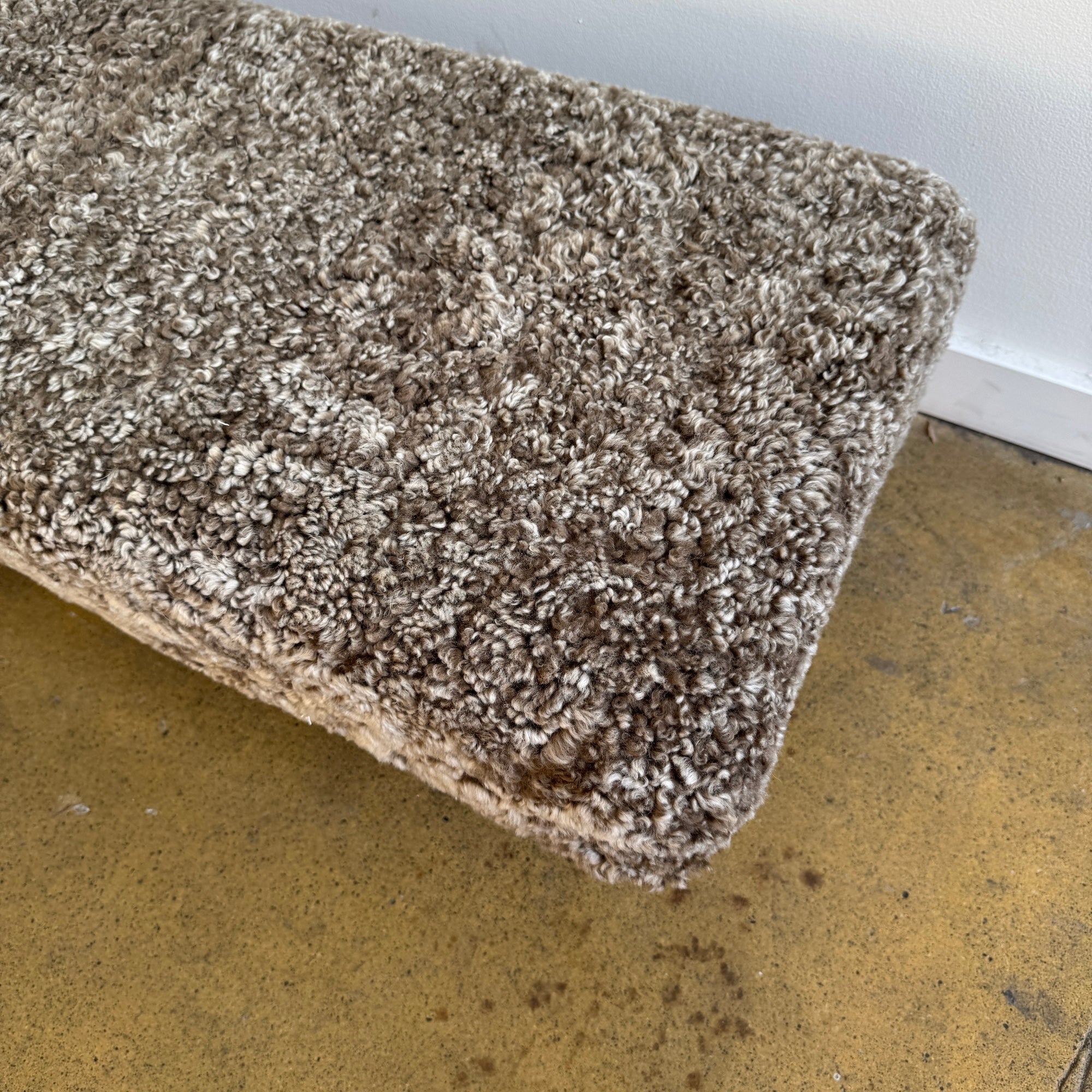 Block Bench Sheep Texture Danish Modern Long Sheep Skin Bench – enliven mart