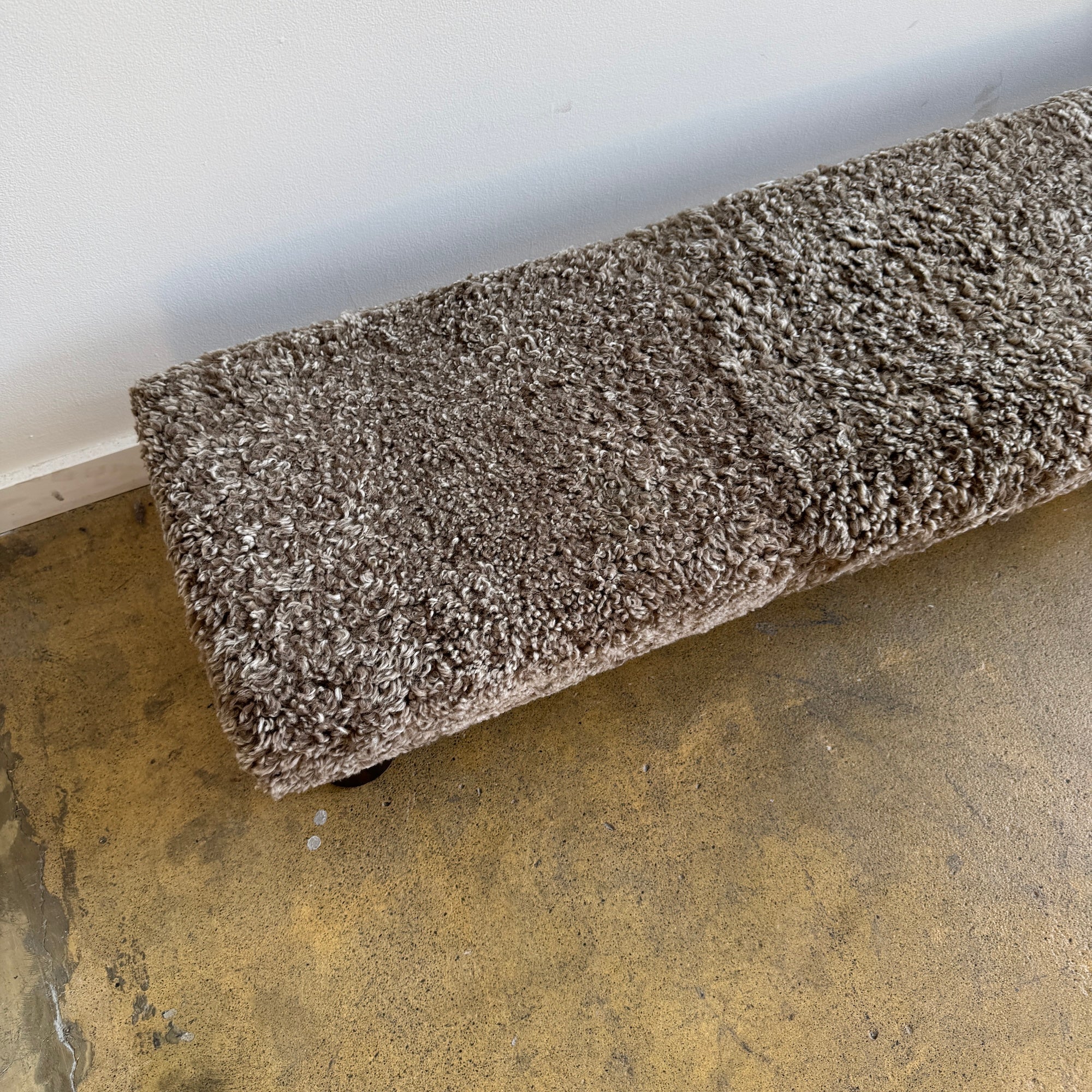 Block Bench Sheep Texture Danish Modern Long Sheep Skin Bench – enliven mart