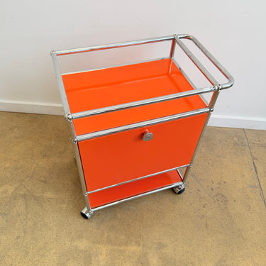 USM Haller Compact Cabinet with Handle & Casters - Orange