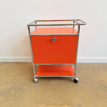 USM Haller Compact Cabinet with Handle & Casters - Orange