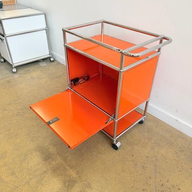 USM Haller Compact Cabinet with Handle & Casters - Orange