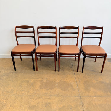 Danish Modern Sculptural Rosewood Dining Chairs - Set of 4 (Fully Restored)