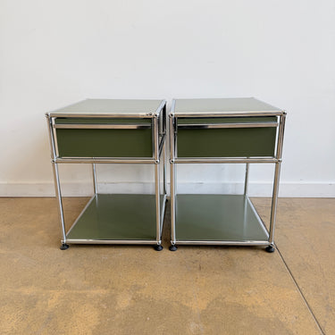 USM Haller Pull Out Nightstands - Olive Green