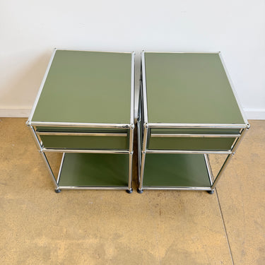 USM Haller Pull Out Nightstands - Olive Green