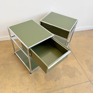 USM Haller Pull Out Nightstands - Olive Green
