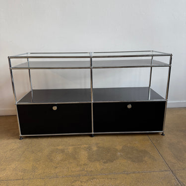 USM Haller 2X3 Glass Top Console -20 deep (Graphite Black)