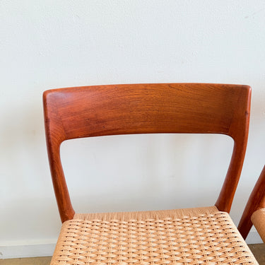 Danish Modern Niels Møller "Model 77" Teak 4 Dining Chairs (New Paper cord)