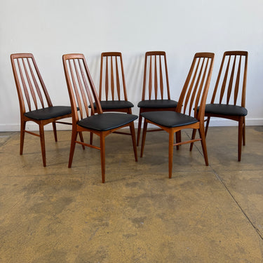 Danish Modern Niels Koefoed Set of 6 Teakwood “Eva,” Dining Chairs (Fully Restored)