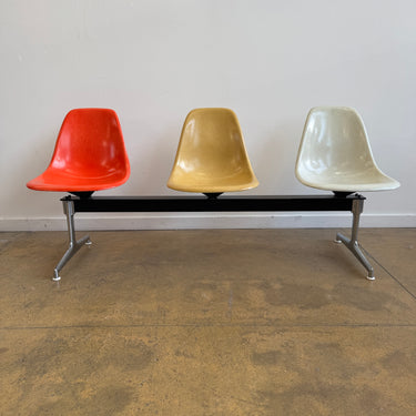 Herman Miller Eames Aluminum Tandem Fiberglass Shell Bench